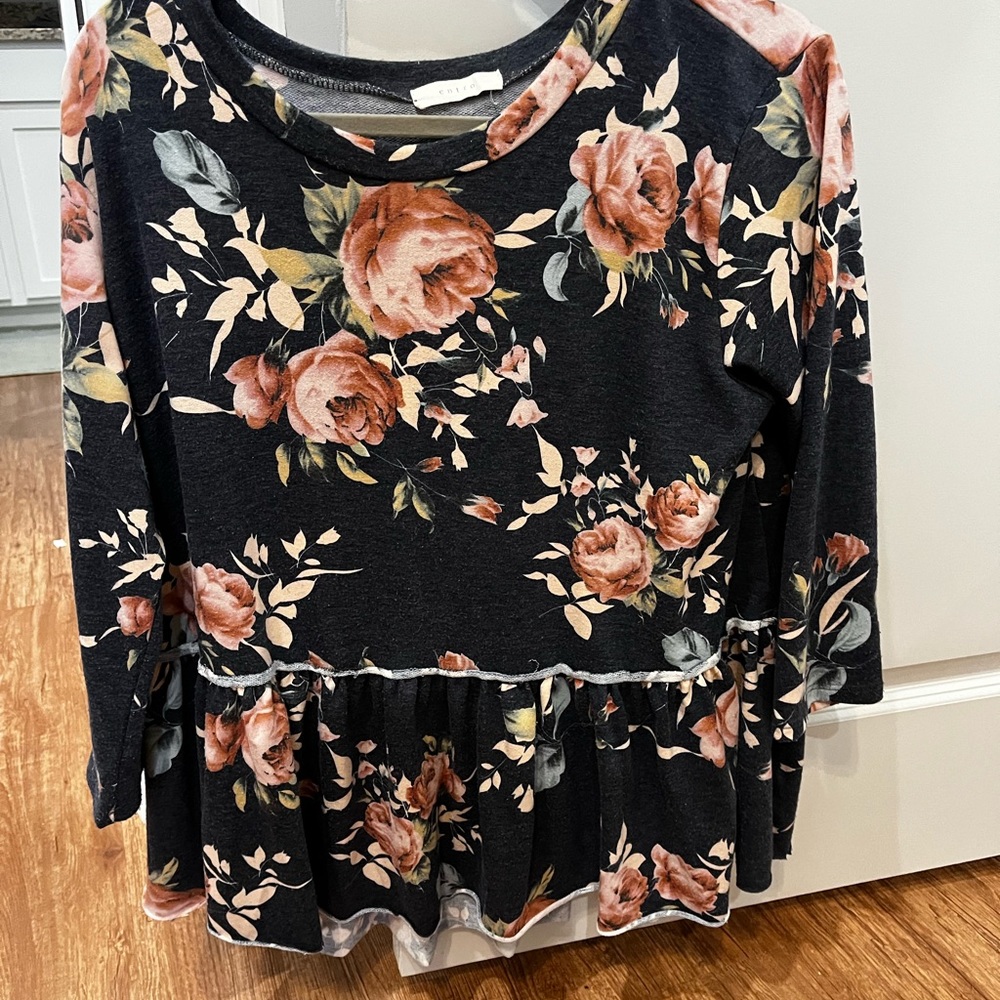Babydoll Floral Long sleeve top